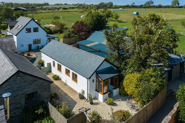 Aerial view of The Granary cottage, Pembrokeshire